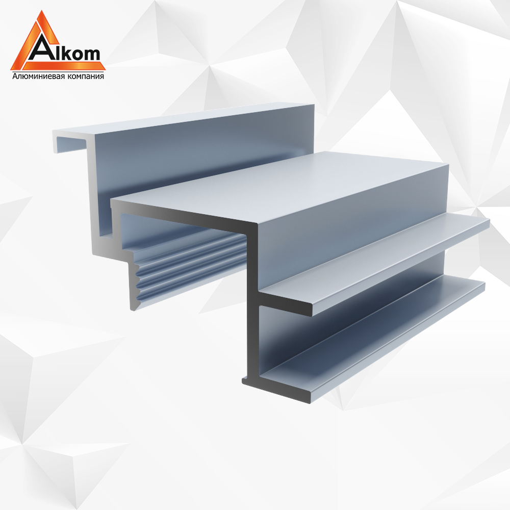 Алюминиевый профиль для шкафов купе Серебро анод